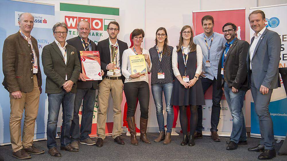 Im Rahmen des WKO-Unternehmertages wurde Christoph Schmid aus Kainach (Vierter von links) als Nachfolger des Jahres 2017 ausgezeichnet