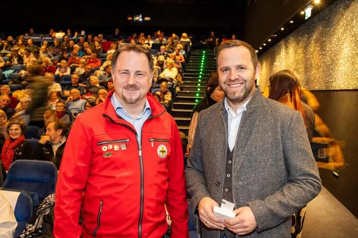 Höhlenforscher Andreas Langer, Bürgermeister Christian Hecher (Bad Bleiberg)