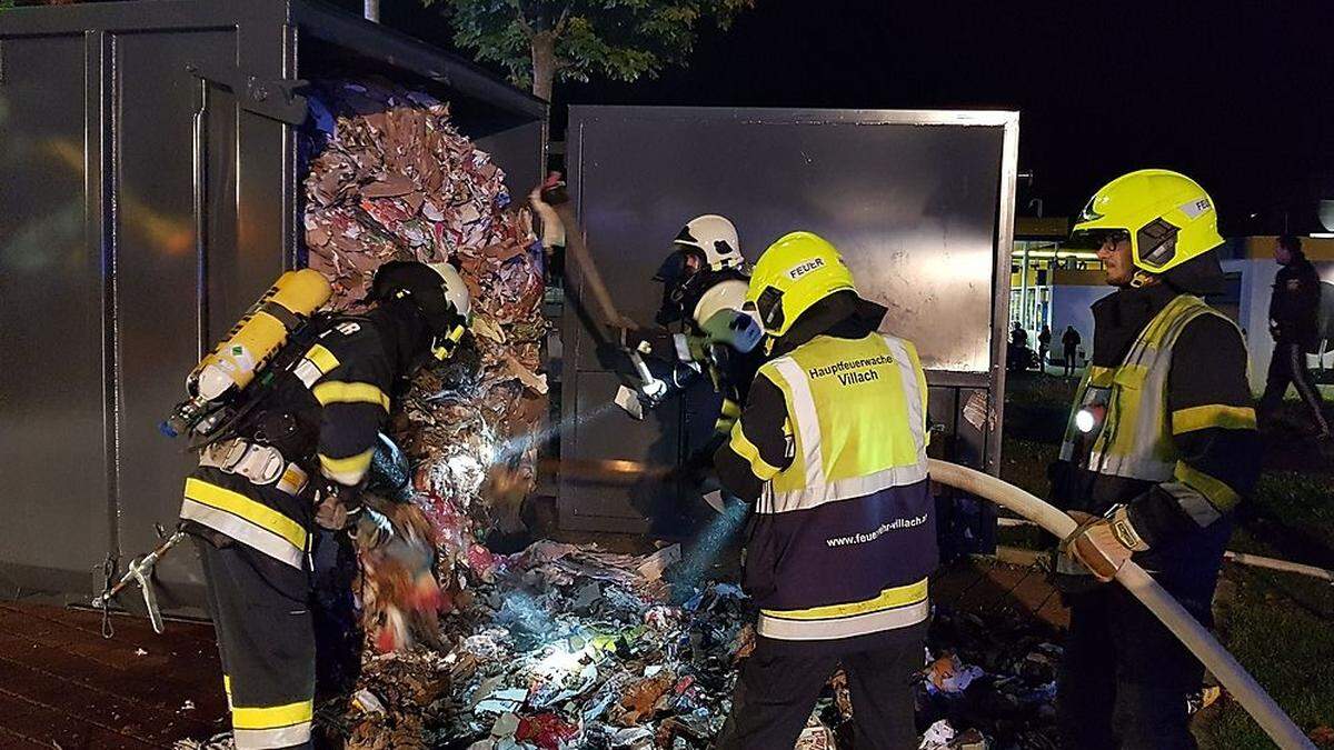 Der Brand bei der Kartonpresse konnte rasch gelöscht werden