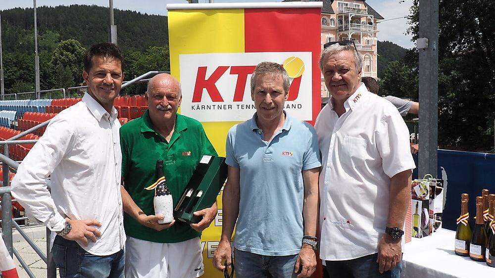 Turnierdirektor Gernot Dreier, Sieger Gerhard Thaler sowie die KTV-Chefs Gerald Hebein und Hugo Fürstler