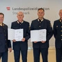 Landespolizeidirektor Gerald Ortner, Kontrollinspektoren Martin Muik und Andreas Blaskovits, Oberstleutnant Harald Eppich (Bezirkspolizeikommandant Weiz)