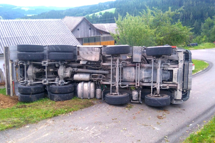 So war der Lkw zum liegen gekommen.