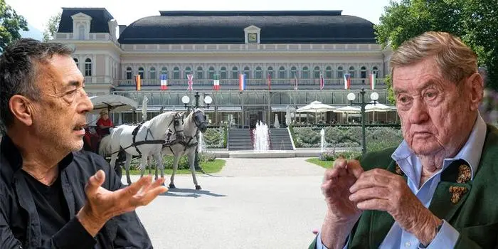  Werden wohl keine Freunde mehr: Hubert von Goisern und Hannes Androsch vor der Kulisse von Bad Ischl