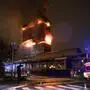 Kurz vor Mitternacht geriet das Hochhaus in Zagreb in Brand