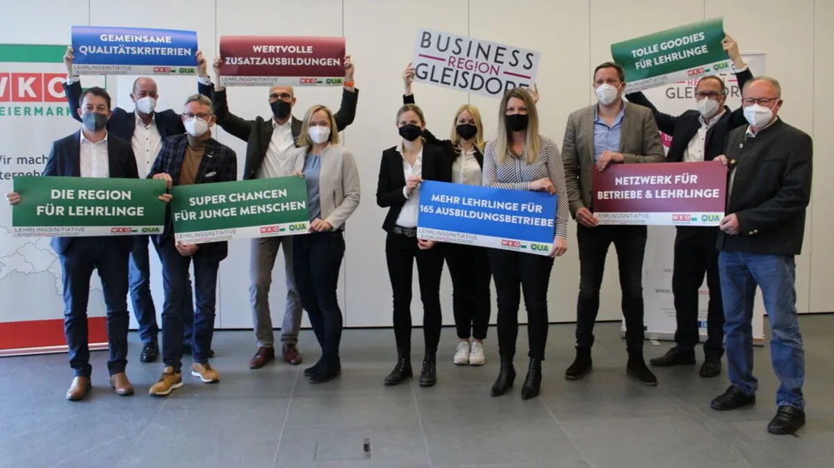 Unternehmer und Bürgermeister der Businessregion Gleisdorf, Vertreter der Wirtschaftskammer Regionalstelle Weiz und Qualifizierungsagentur Oststeiermark