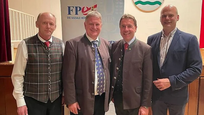 V.l. Hans Jörg Kerschbaumer,  Maximilian Linder, Erwin Angerer,  Gernot Oberzaucher