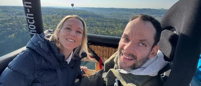 Birgit Unterwieser und Tom Schwaiger im Ballonkorb: „Ein ganz besonderes Erlebnis“