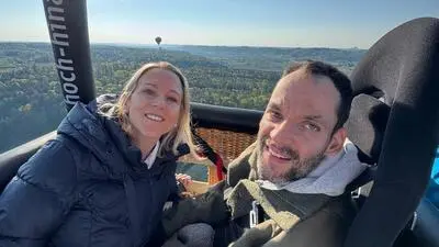 Birgit Unterwieser und Tom Schwaiger im Ballonkorb: „Ein ganz besonderes Erlebnis“