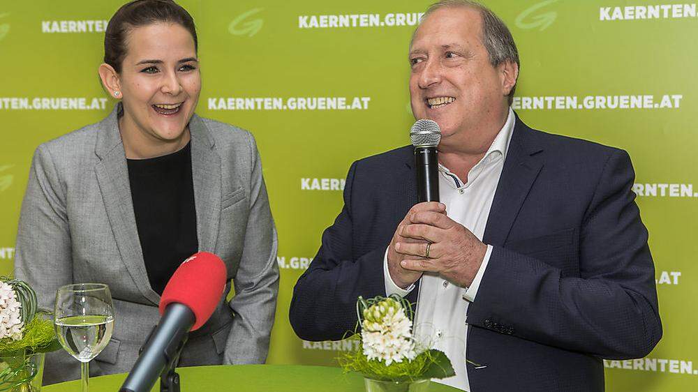 Magdalena Vorauer mit Noch-Parteichef Rolf Holub