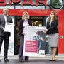 Christoph Holzer (Spar Steiermark), Marina Sorgo (Gewaltschutzzentrum) und Landesrätin Doris Kampus