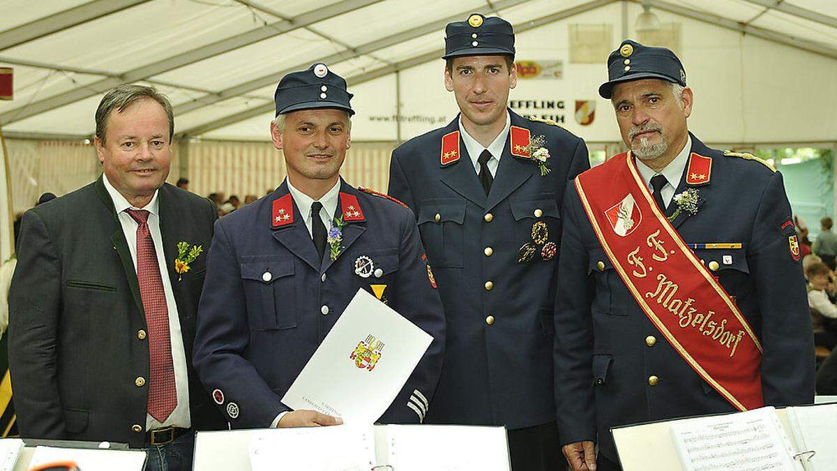 Johann Schuster, Peter Walder als einer der Geehrten, Hannes Zeber und Hubert Kramer