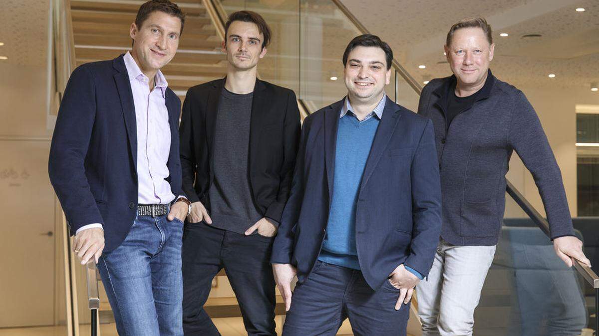 Investor Franz Fuchsberger, Christian Weber, Patrick Ratheiser und Investor Herbert Gartner