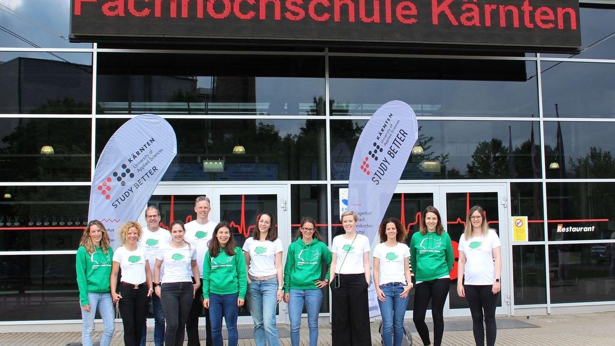 Das Team der WiDS Villach rund um WiDS-Botschafterin Olivia Pfeiler