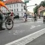 Selten haben Radfahrer in Graz so viel Platz wie hier bei der Keplerbrücke/Wickenburggasse