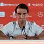 Spain's Rafael Nadal answers to journalists during a press conference ahead of the 2024 ATP Tour Madrid Open tennis tournament at Caja Magica in Madrid on April 24, 2024. Rafael Nadal said today he will only play at the upcoming French Open if he feels "capable enough to compete well". The 14-time Roland Garros champion conceded that if the action in Paris were to kick off today, he would not be able to participate but vowed to keep fighting for the chance to play at his most successful tournament one last time. (Photo by Thomas COEX / AFP)