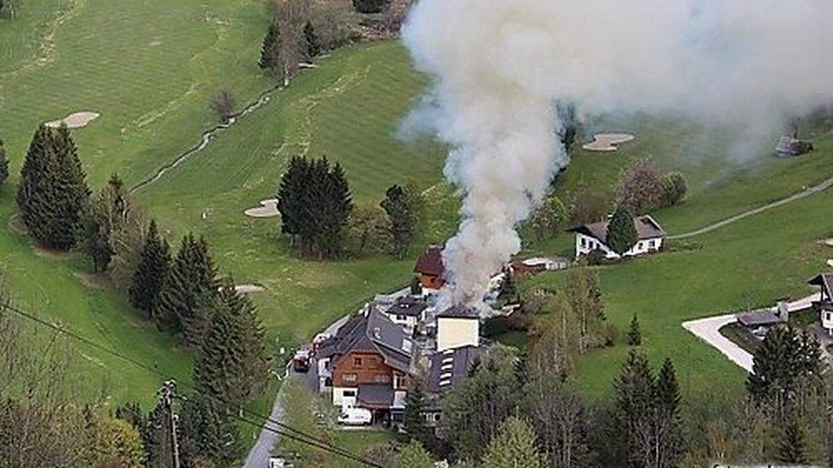 Foto des Brandes von der Webcam der Bergbahnen Bad Kleinkirchheim  