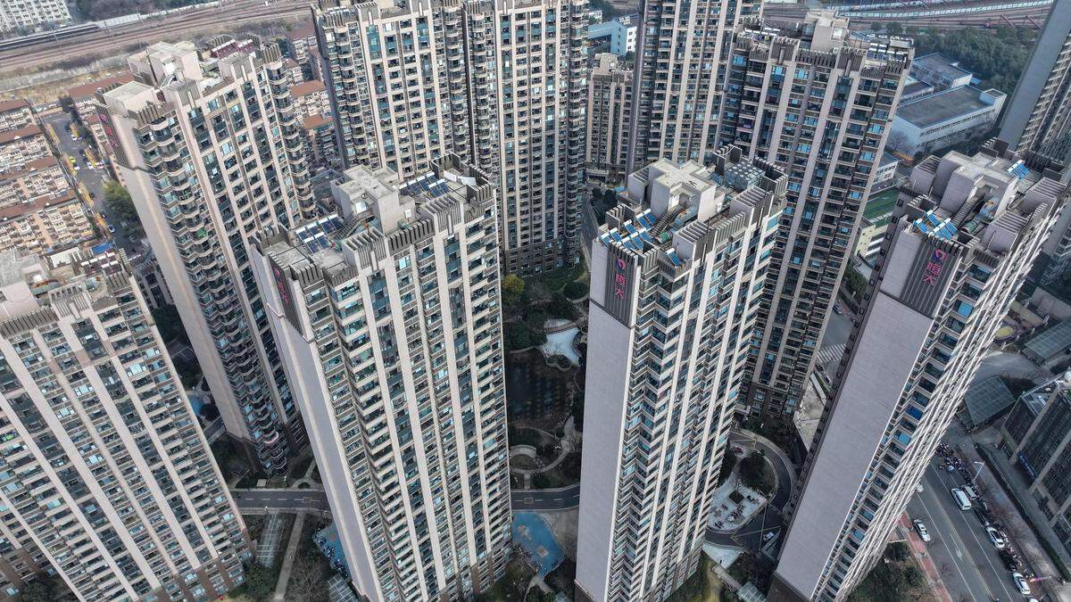 Hochhäuser des chinesischen Immobilienentwicklers Evergrande in Nanjing