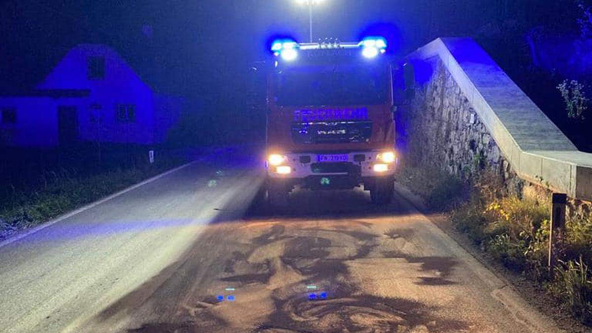 Über 800 Meter erstreckte sich die Ölspur auf der Gaberl Bundesstraße