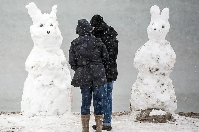 Statt Schokohasen gibt es für die Osterurlauber auf der Insel Fehmann Schneehasen