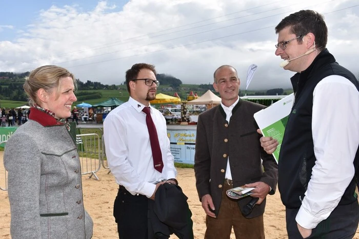 Die Pferde waren mit Schauprogramm und Vorstellung der Pferderassen Noriker und Haflinger an der Ausstellung beteiligt.