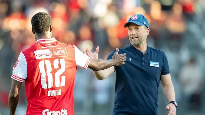 Beres Owusu und Trainer Ferdinand Feldhofer gehen‘s am Donnerstag wieder an