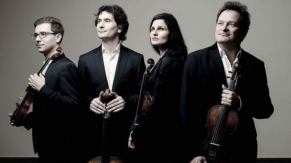 Das Belcea Quartet von links: Axel Schacher (2. Geige), Antoine Lederlin (Cello), Corina Belcea (1. Geige) und Drzysztof Chorzelski (Bratsche) 