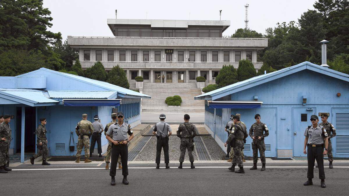 Ein bizarrer Ort engen Kontakts entlang der am besten bewachten Grenze der Welt: Die Siedlung Panmunjom zwischen Nord- und Südkorea