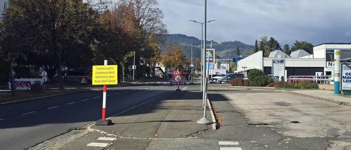 Während der Arbeiten wird der Verkehr stadtauswärts umgeleitet
