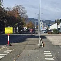 Während der Arbeiten wird der Verkehr stadtauswärts umgeleitet