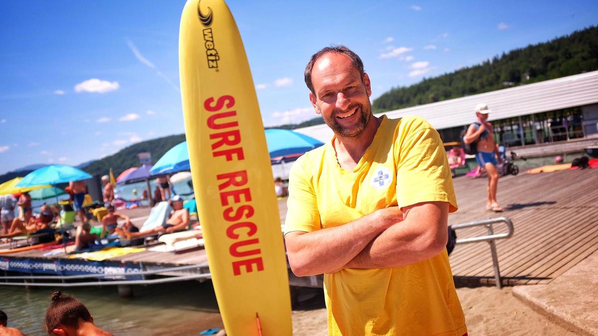 Im Klagenfurter Strandbad rettete Mario Moritz bereits zwei Menschenleben