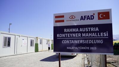 Nach dem Erdbeben in der Türkei  ließ Rahma Austria eine Containersiedlung errichten
