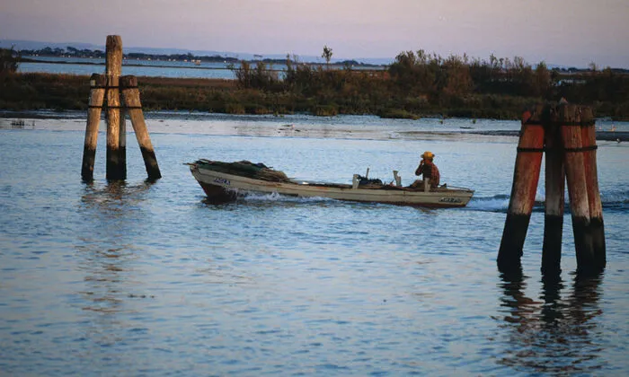 Die meisten Kanäle in der Lagune sind natürlich, der Mensch hat nur die Briccole (Pfähle) eingetrieben