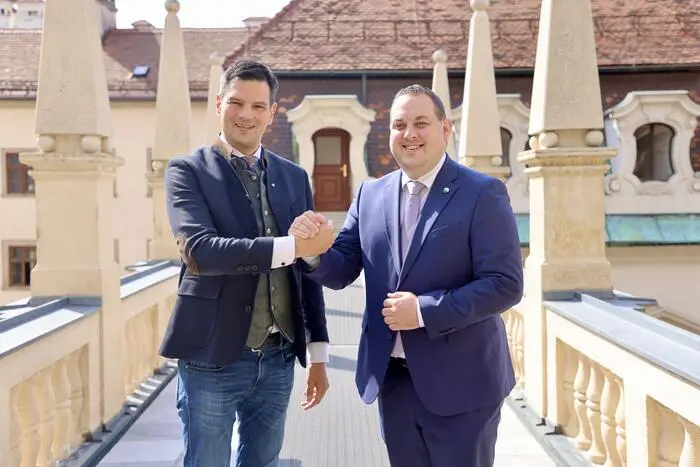Landesrat Hannes Amesbauer und Philipp Könighofer (beide FPÖ)