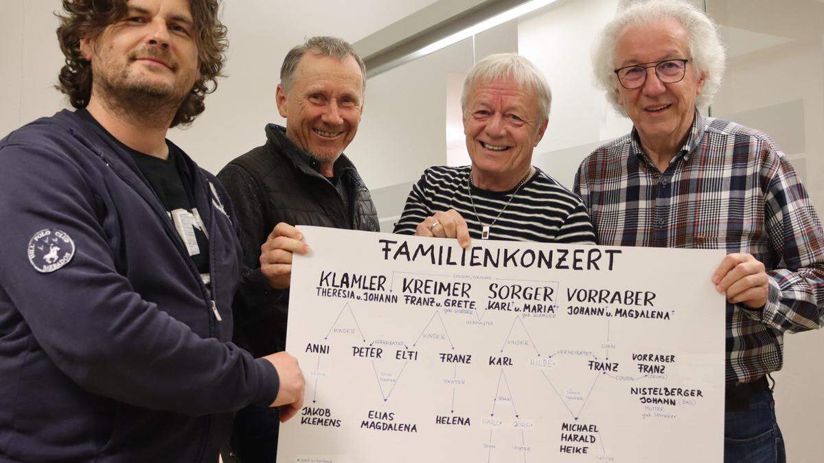 Die selbsternannten Familienoberhäupter: Franz Kreimer, Peter Klammler, Karl Sorger und Johann Vorraber