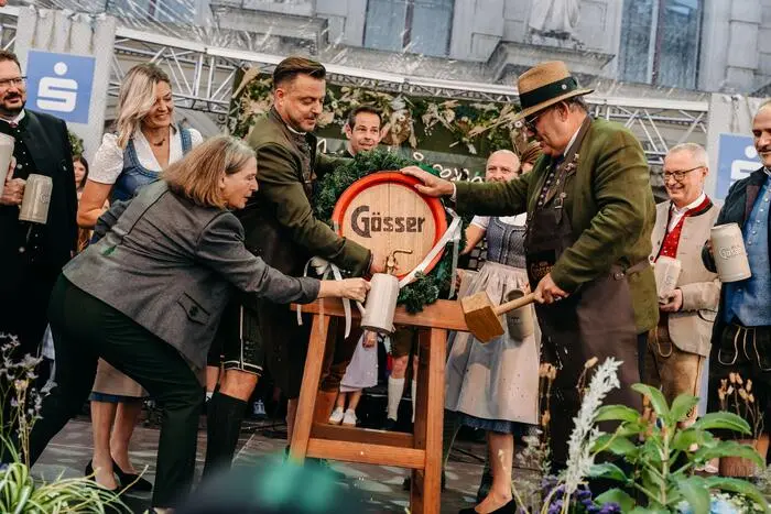 Bevor es zum traditionellen Gösser-Bieranstich ging 