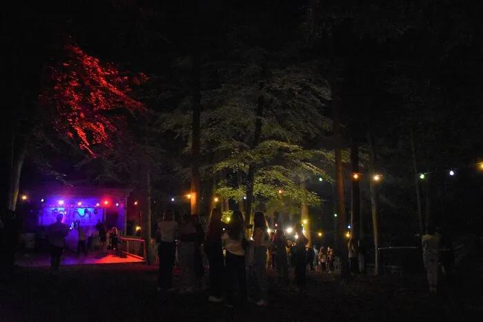 Wie jedes Jahr war das Waldfest in eine magische Atmosphäre voller bunter Lichter getaucht, die durch die Dunkelheit leuchteten.