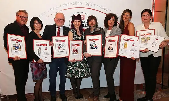 Die Gewinner des Regionspreises. Ganz links Johannes Tomic