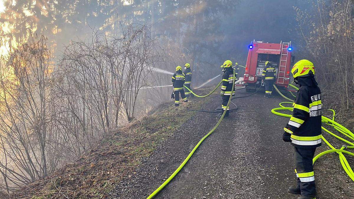 Die Infektionsgefahr ist bei Einsätzen durchaus gegeben - hier ein Waldbrand kürzlich in Bruck-Oberaich