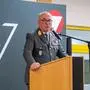 Militärkommandant Brigadier Heinz Zöllner bei seiner Rede