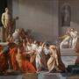 44 v. Chr. kam es zur Verschwörung römischer Senatoren gegen den Diktator auf Lebenszeit, Gaius Julius Caesar. Gemälde von Vincenzo Camuccini 1798