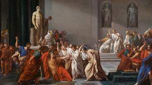 44 v. Chr. kam es zur Verschwörung römischer Senatoren gegen den Diktator auf Lebenszeit, Gaius Julius Caesar. Gemälde von Vincenzo Camuccini 1798