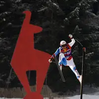 Daniel Albrecht Sekunden vor seinem Sturz auf der Streif 2009