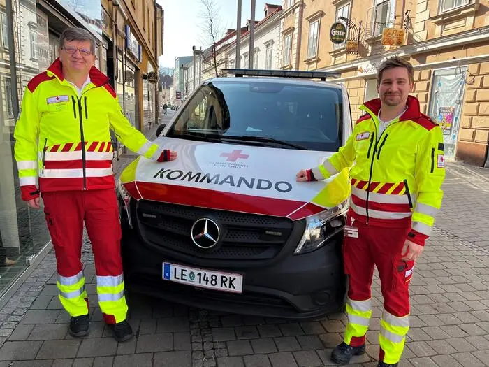 Das Führungsduo des Roten Kreuzes im Bezirk Leoben: Josef Himsl und Florian Bernt
