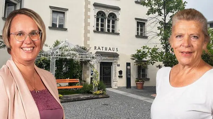 Zwei Frauen lachen in die Kamera