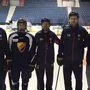 Johannes Reichel (re.) mit Nachwuchstrainern von Djurgarden Hockey