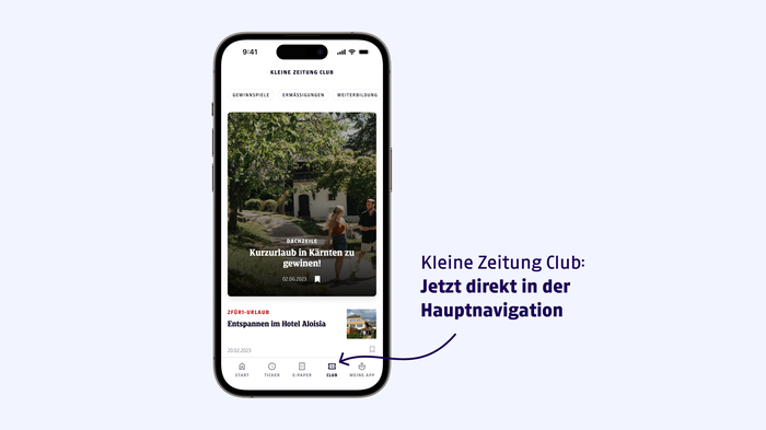 Kleine Zeitung Club | Jetzt direkt über die Hauptnavigation aufrufen