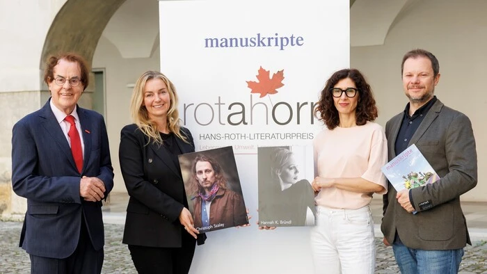 Hans Roth, Valerie Fritsch, Nava Ebrahimi und Andreas Unterweger