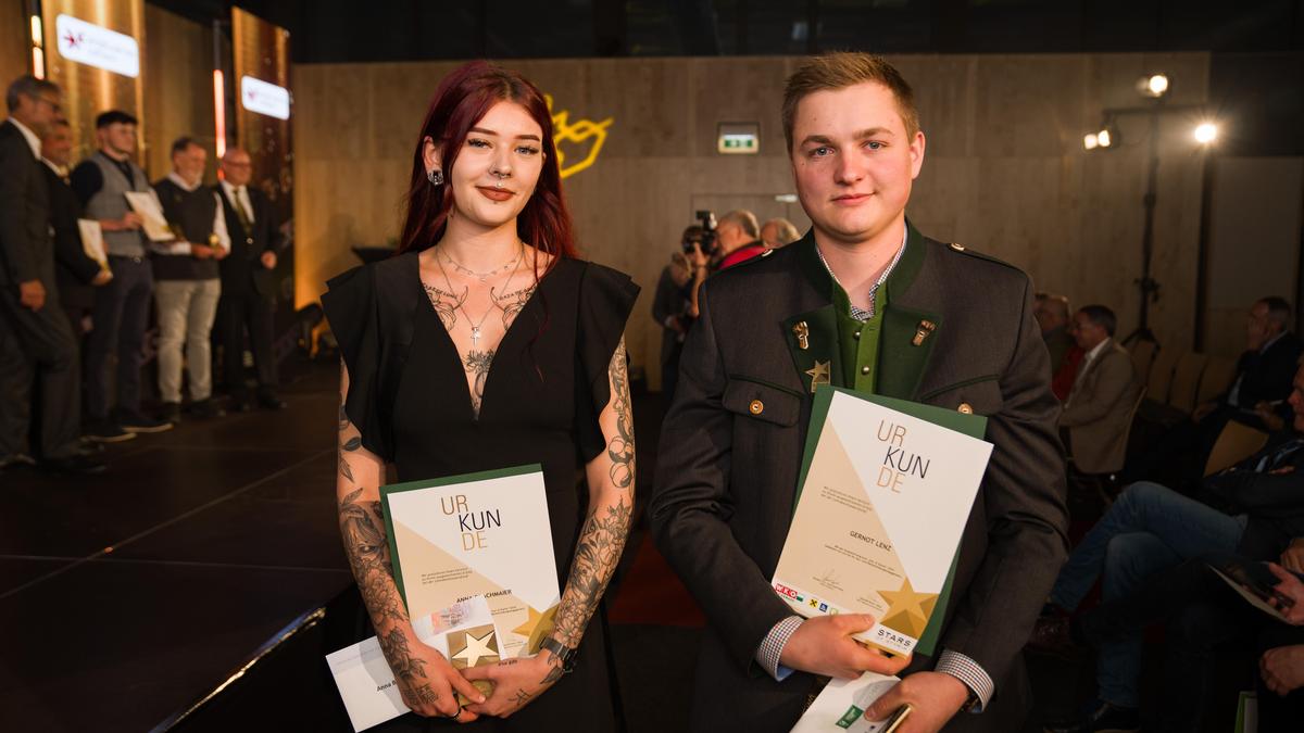 Zwei der 40 neuen „Stars of Styria“ aus dem Bezirk Voitsberg: Anna Brachmaier und Gernot Lenz vom Lagerhaus Graz Land in Voitsberg