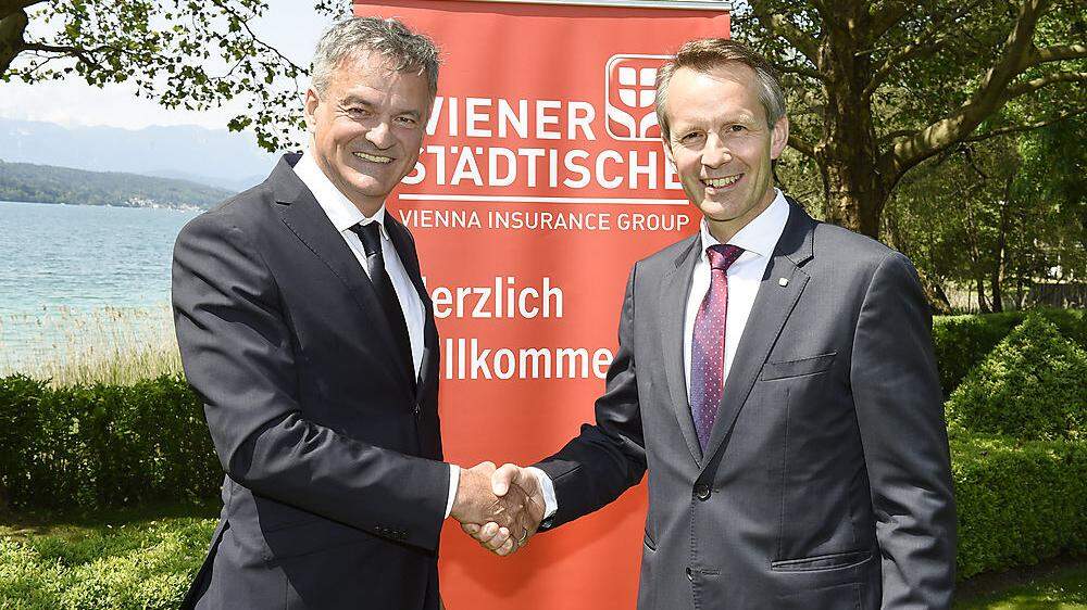 Landesdirektor Erich Obertautsch mit seinem Nachfolger, Ferdinand Bucher 