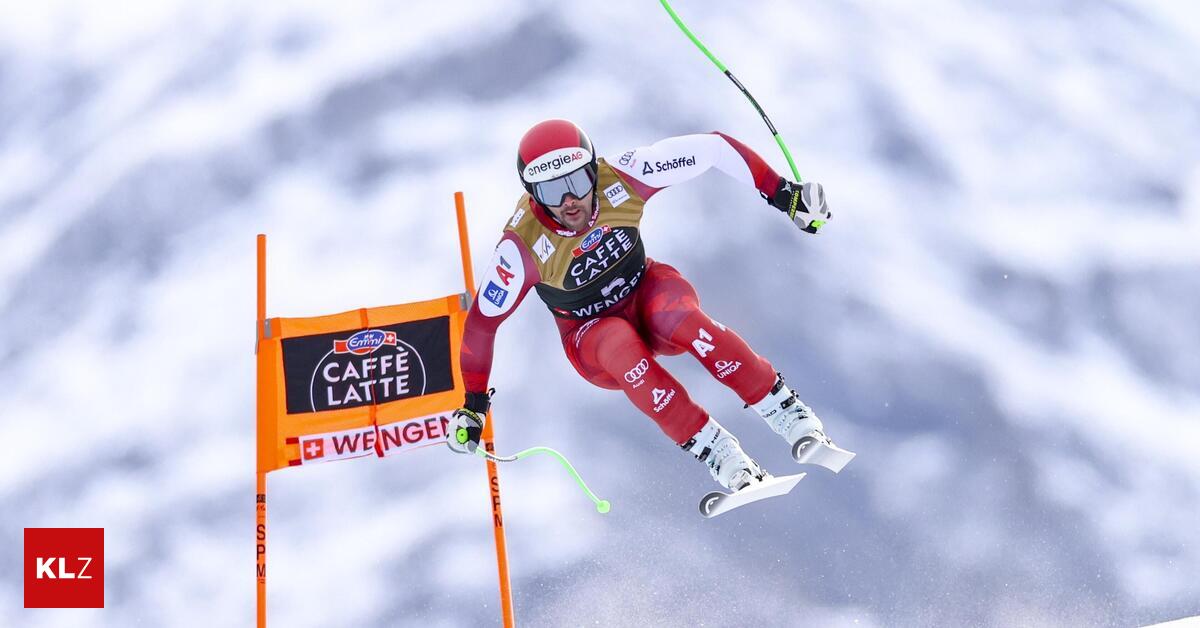Vincent Kriechmayr beim Sieg von Marco Odermatt in Wengen Zweiter